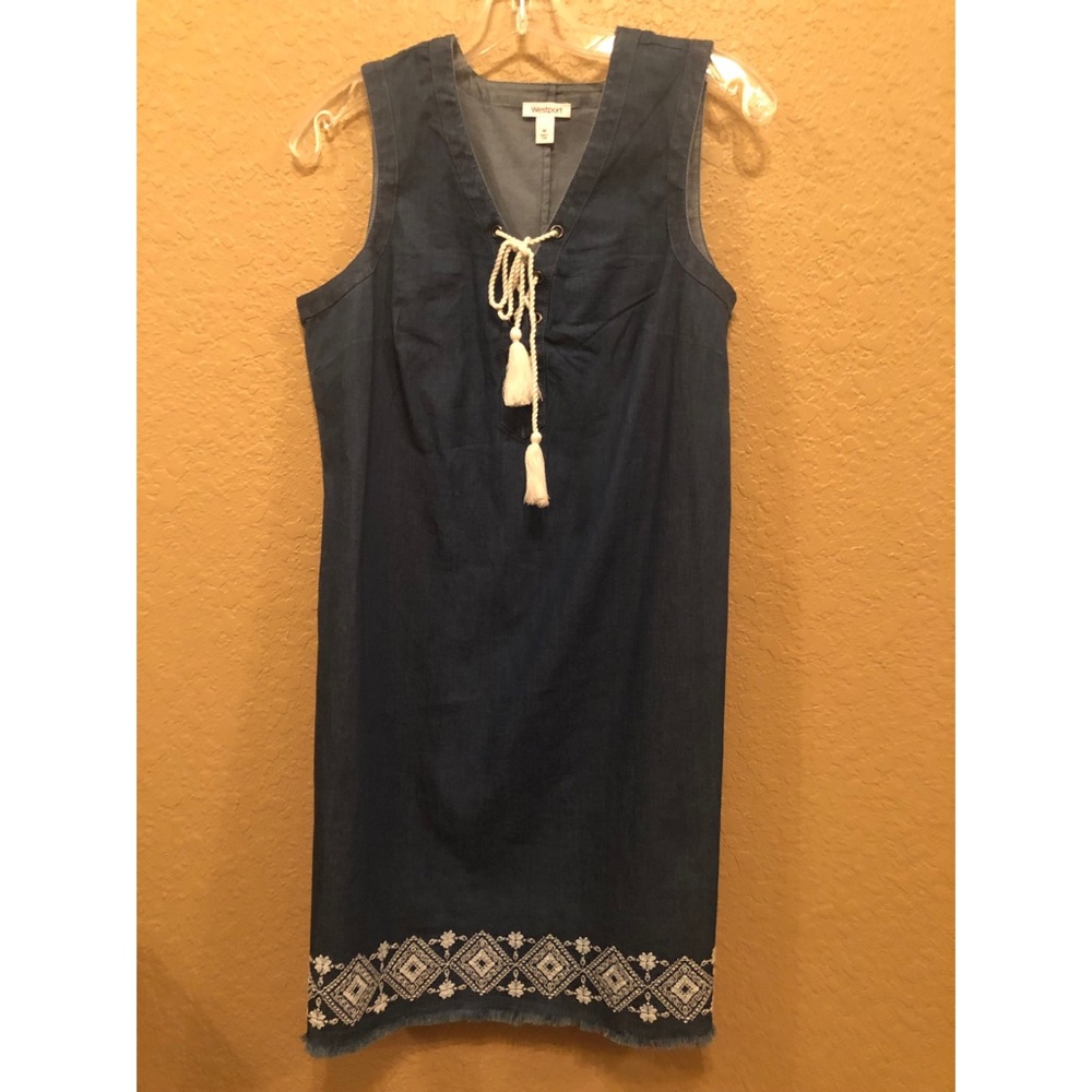 Denim Embroidered Dress